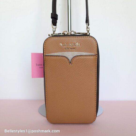 KATE SPADE Zeezee North South Pebbled Leather Phone Crossbody Bag- Bungalow M🎈⭐ - Picture 1 of 16